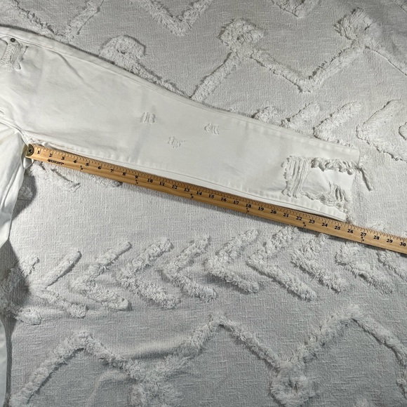 NWT BLANKNYC The Madison Crop High Waist Jeans Raw Hem White Size 24 - Picture 7 of 15